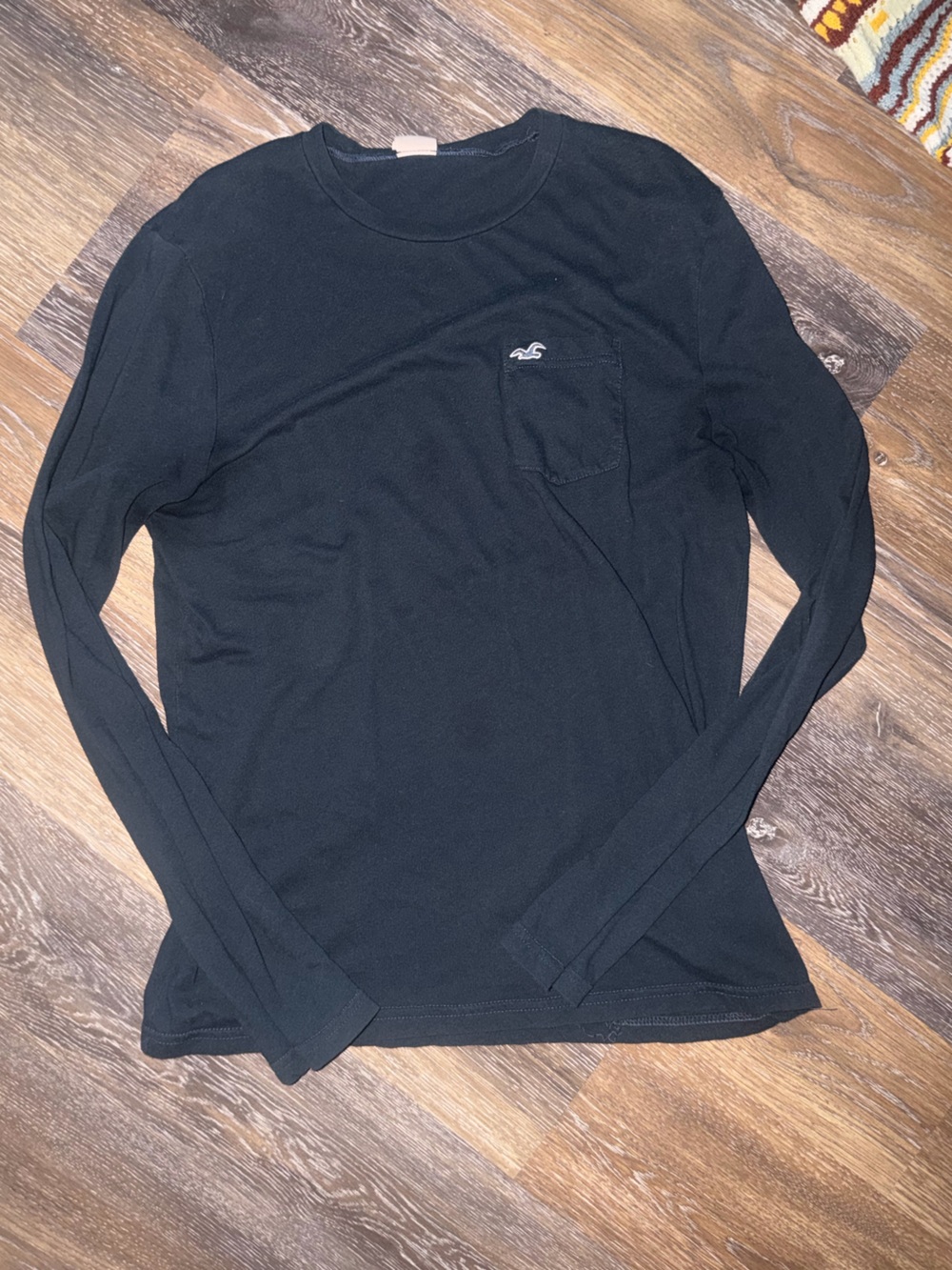Navy Long-Sleeve Women's Top - Classic Crewneck